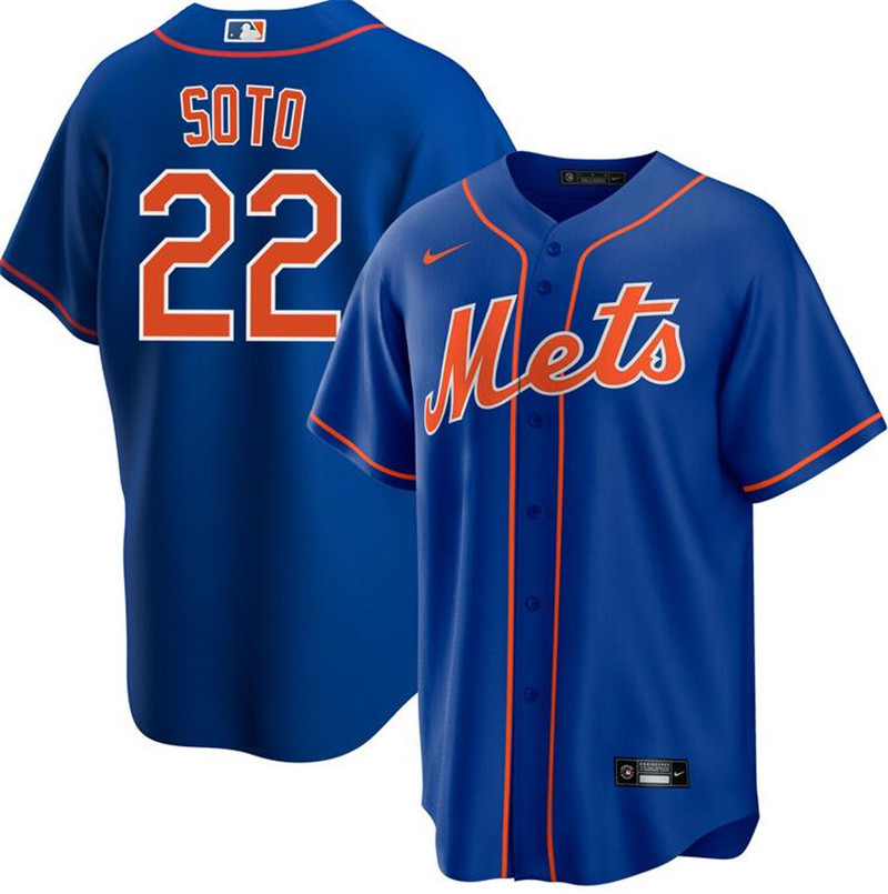 Men's New York Mets 22 Juan Soto Royal 2024 Cool Base Limited Stitched Baseball Jersey