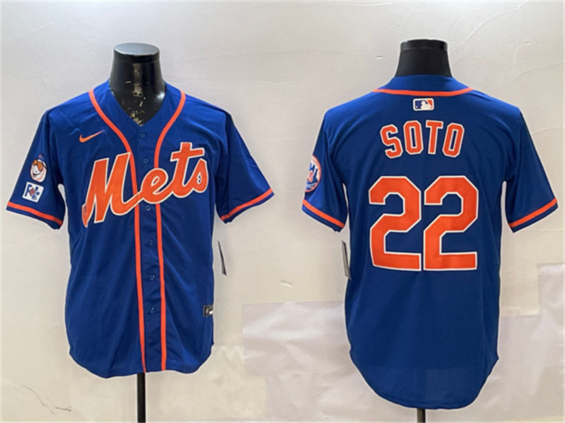 Men's New York Mets 22 Juan Soto Royal 2025 Spring Training Alternate Limited Stitched Baseball Jersey