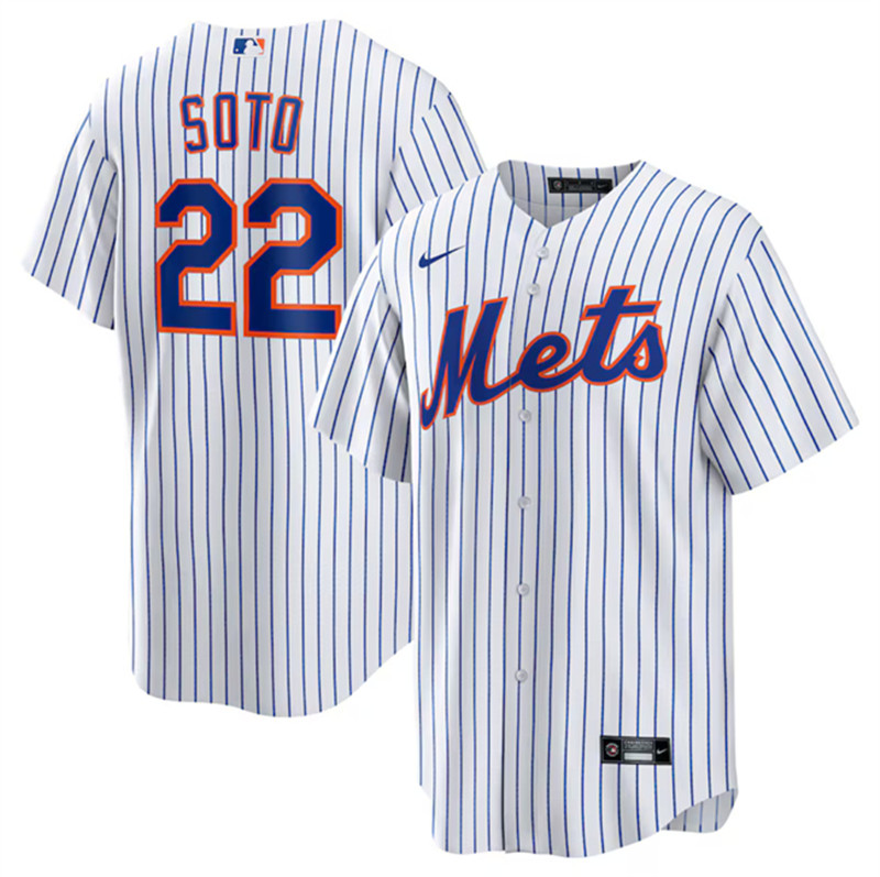 Men's New York Mets 22 Juan Soto White 2024 Cool Base Limited Stitched Baseball Jersey