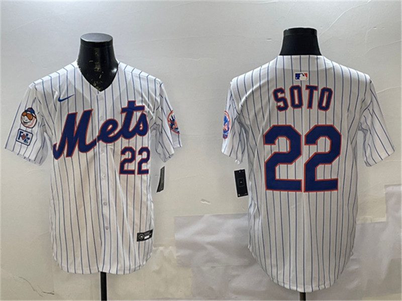 Men's New York Mets 22 Juan Soto White 2025 Spring Training Home Limited Stitched Baseball Jersey