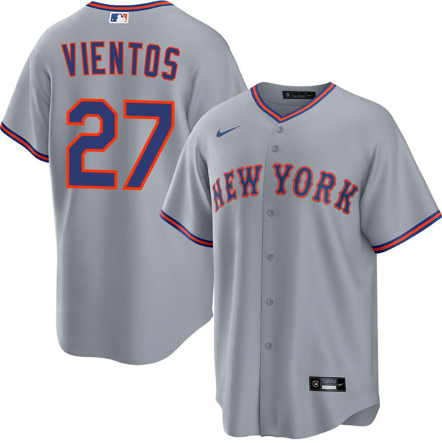 Men's New York Mets 27 Mark Vientos Gray 2025 Limited Stitched Baseball Jersey