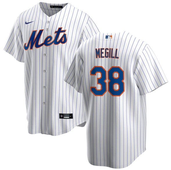 Men's New York Mets 38 Tylor Megill White Cool Base Stitched Baseball Jersey