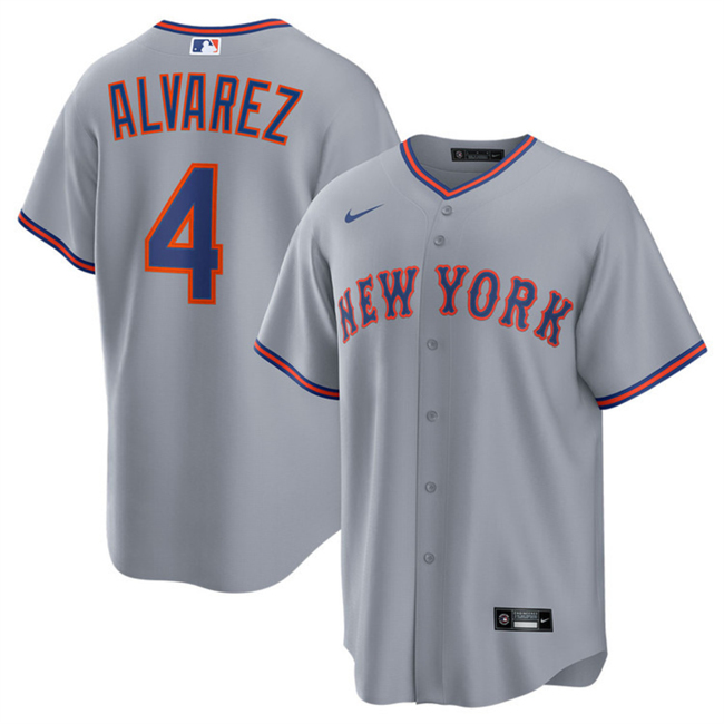 Men's New York Mets 4 Francisco Alvarez Gray 2025 Limited Stitched Baseball Jersey