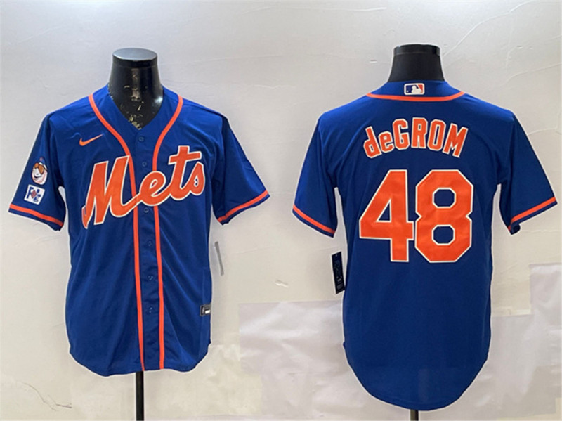 Men's New York Mets 48 Jacob DeGrom Royal 2025 Spring Training Cool Base Stitched Baseball Jersey