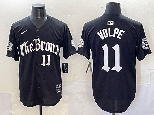 Men's New York Yankees 11 Anthony Volpe Black 'Gothic Legacy Edition' Vapor Premier Limited Stitched Baseball Jersey