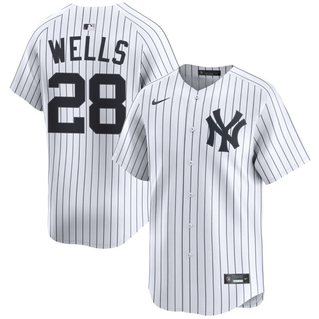 Men's New York Yankees 28 Austin Wells White 2025 Home Limited Stitched Baseball Jersey