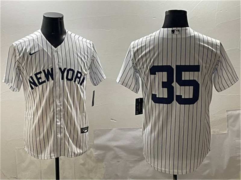 Men's New York Yankees 35 Cody Bellinger White Cool Base Stitched Baseball Jersey