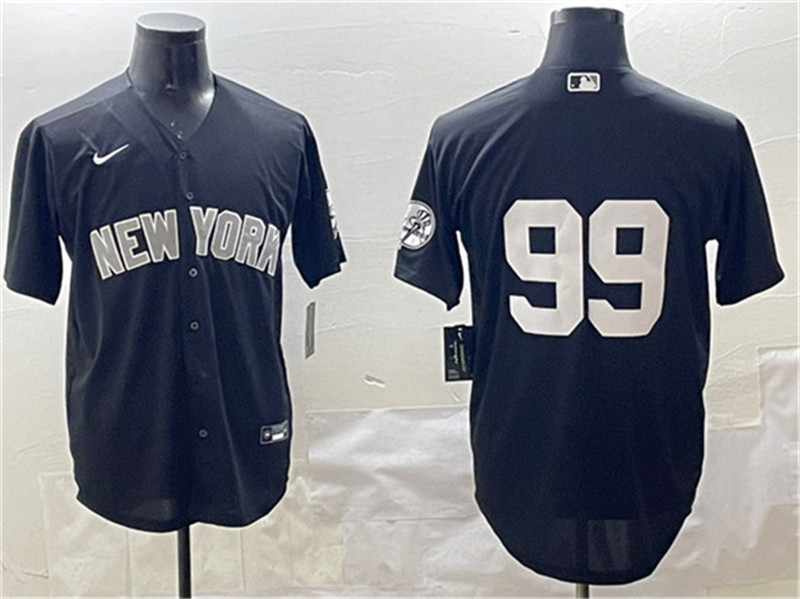 Men's New York Yankees 99 Aaron Judge Black Cool Base Stitched Baseball Jersey