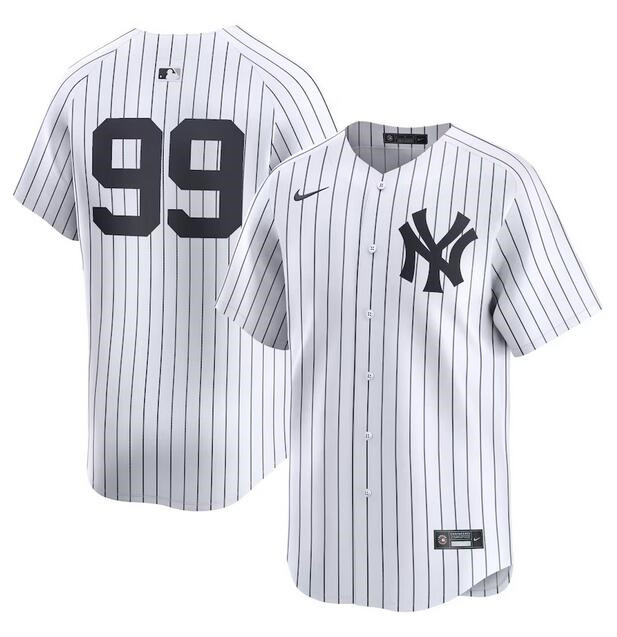 Men's New York Yankees 99 Aaron Judge White Home Limited Stitched Baseball Jersey