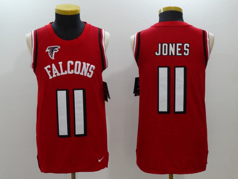 Men's  Atlanta  Falcons #11 Julio Jones Red 2017 Tank Top NFL Jersey