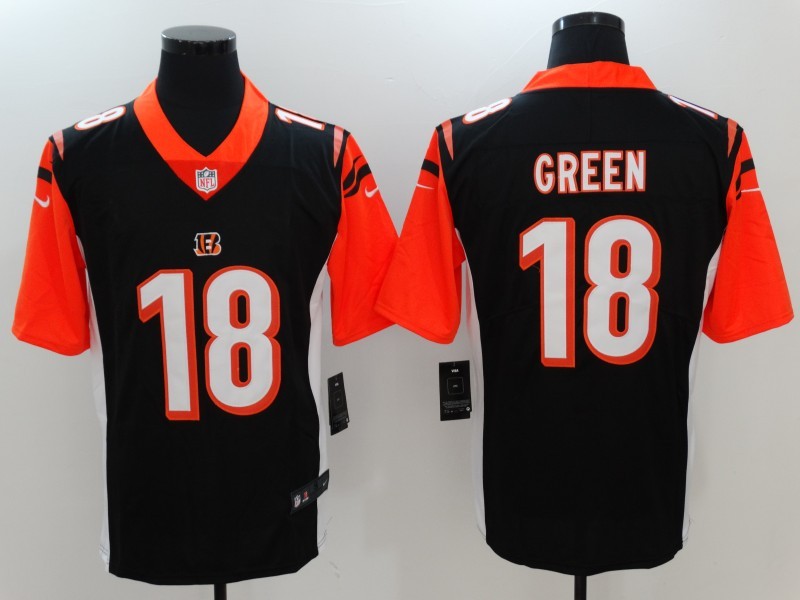 Men's  Cincinnati Bengals #18 A.J. Green Black 2017 Vapor Untouchable Limited Stitched Jersey