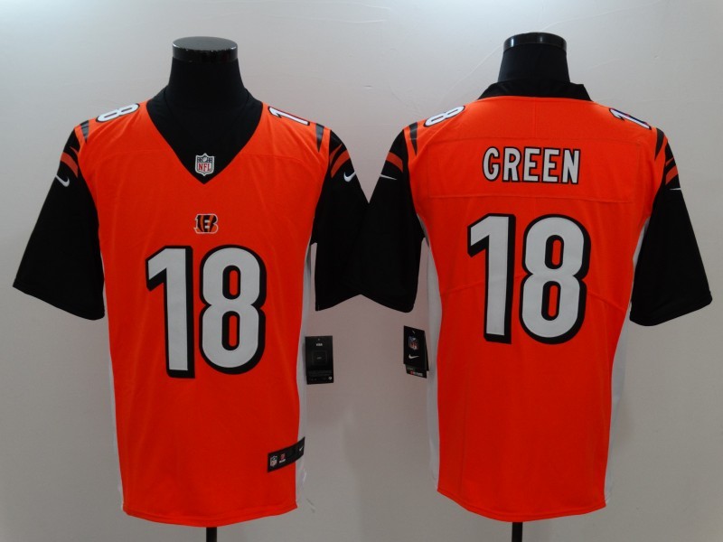 Men's  Cincinnati Bengals #18 A.J. Green Orange 2017 Vapor Untouchable Limited Stitched Jersey