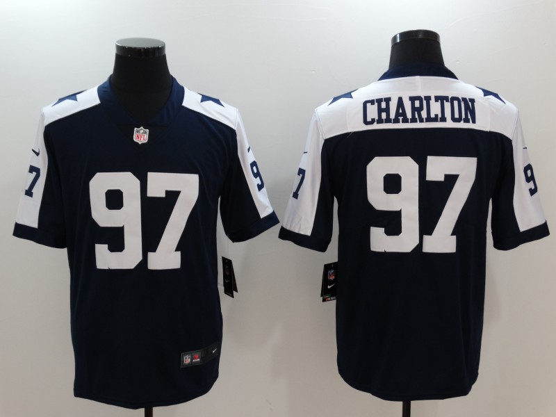 Men's  Dallas Cowboys #97 Taco Charlton 2017 Vapor Untouchable Limited Navy Blue Throwback Alternate NFL Jersey