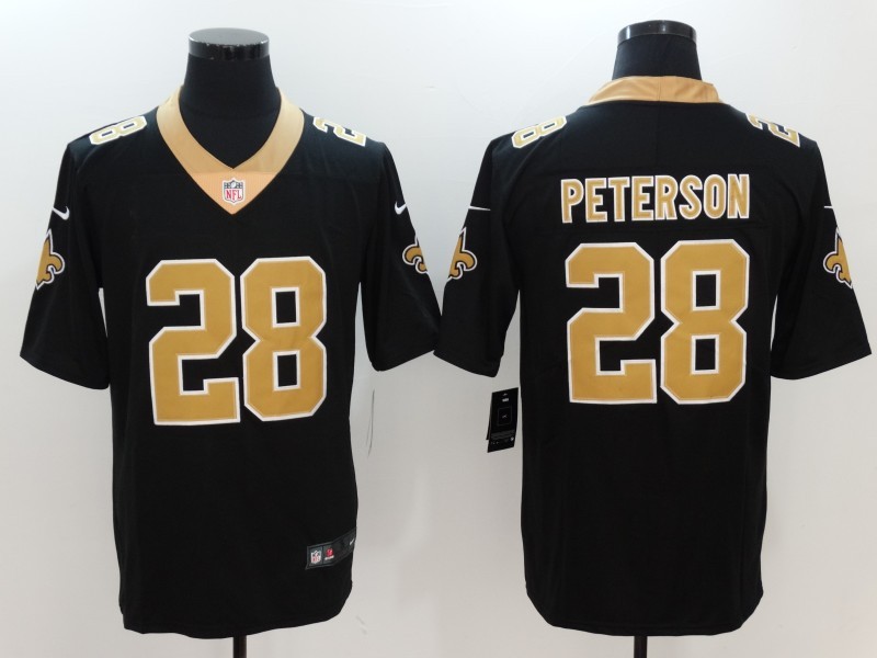 Men's  New Orleans Saints #28 Adrian Peterson Black 2017 Vapor Untouchable Limited Stitched Jersey