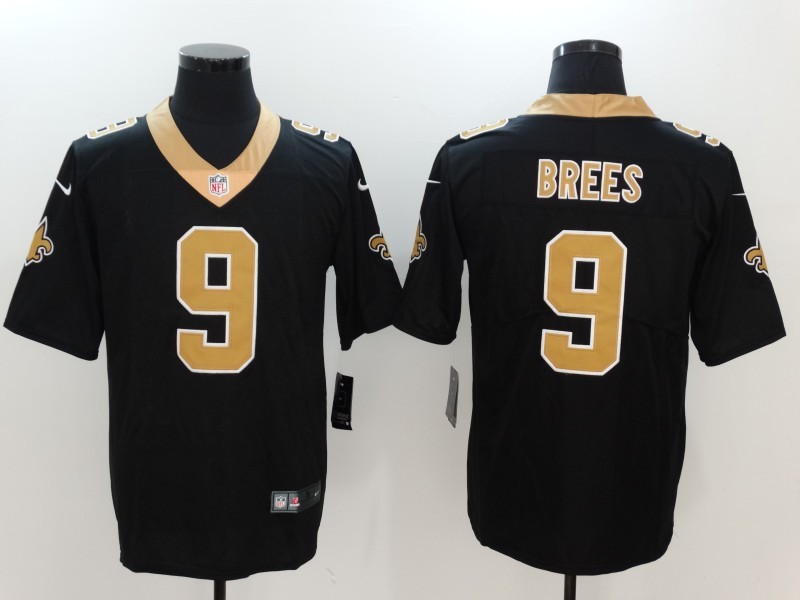 Men's  New Orleans Saints #9 Drew Brees Black 2017 Vapor Untouchable Limited Stitched Jersey