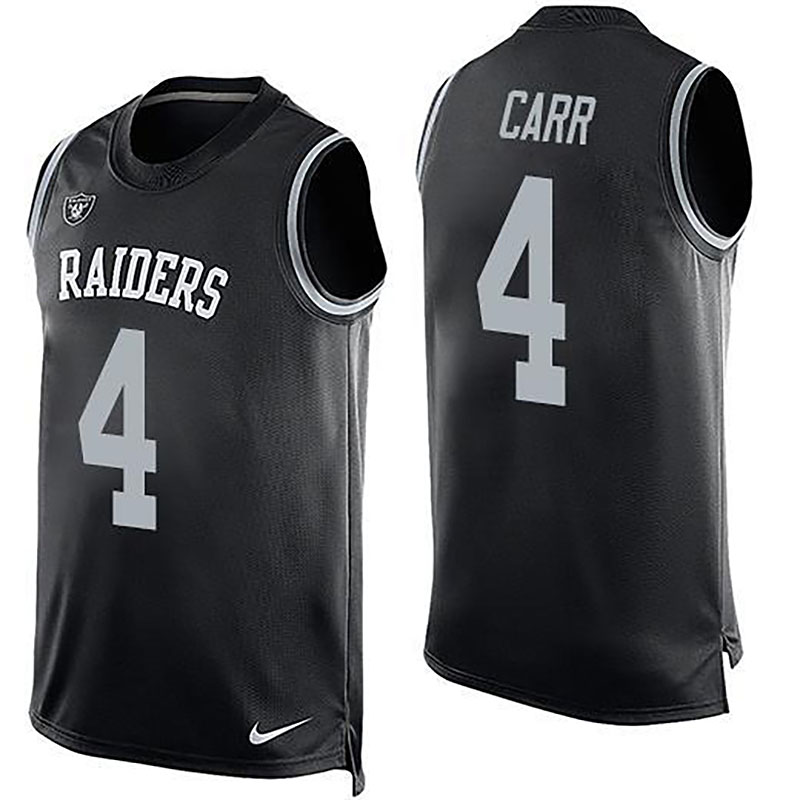 Men's  Oakland Raiders #4 Derek Carr Black 2017 Tank Top NFL Jersey