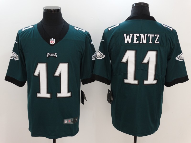 Men's  Philadelphia Eagles #11 Carson Wentz Green 2017 Vapor Untouchable Limited Stitched Jersey