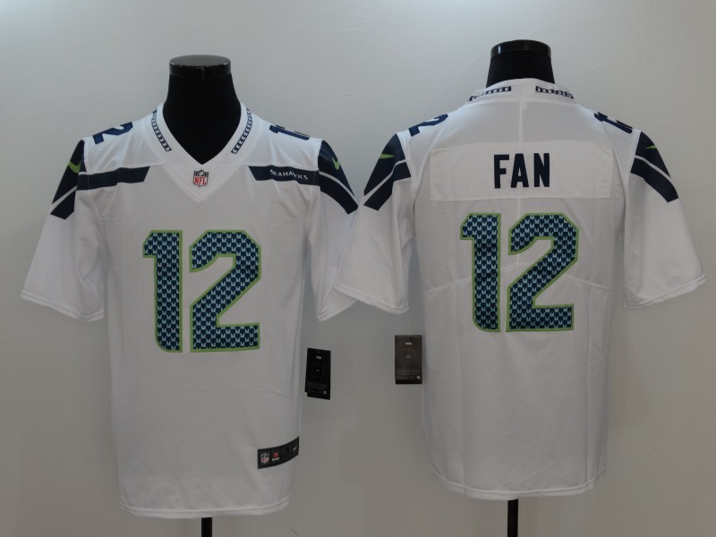 Men's  Seattle Seahawks 12th Fan White 2017 Vapor Untouchable Limited Stitched Jersey