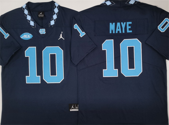 Men's North Carolina Tar Heels 10 Drake Maye Navy Limited College Stitched Jersey