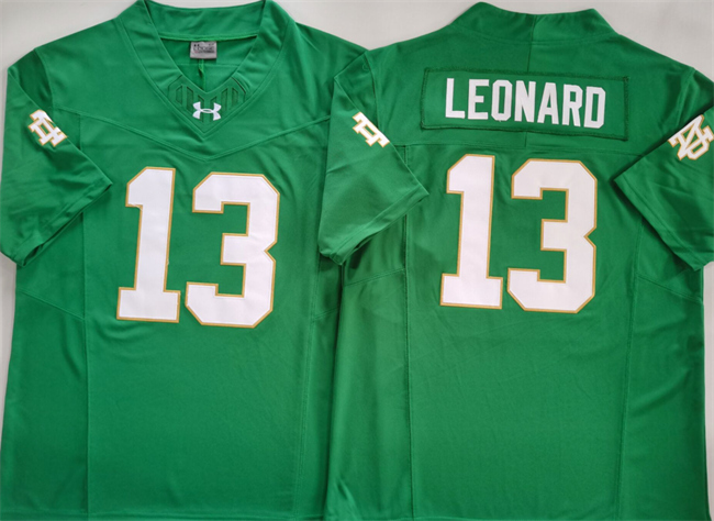 Men's Notre Dame Fighting Irish 13 Riley Leonard Green 2024 F.U.S.E. Limited Stitched Jersey