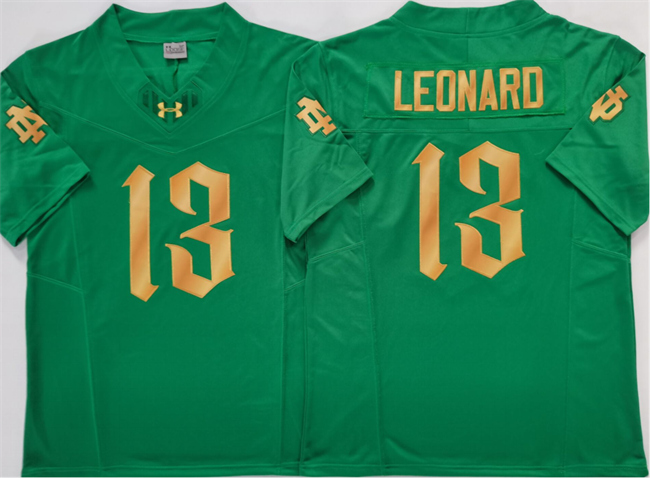 Men's Notre Dame Fighting Irish 13 Riley Leonard Green 2025 F.U.S.E. Limited Stitched Jersey