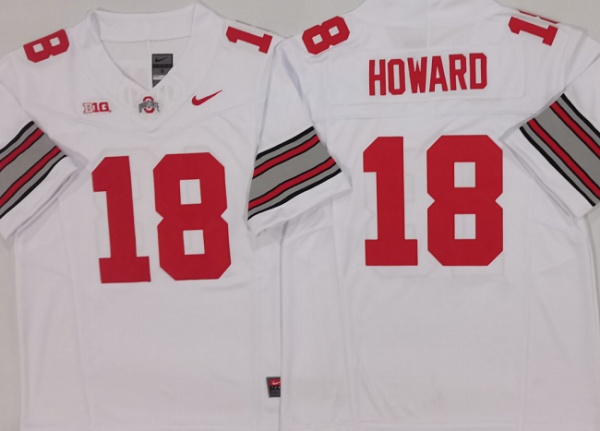 Men's Ohio State Buckeyes 18 Will Howard White 2025 F.U.S.E. Limited Stitched Jersey