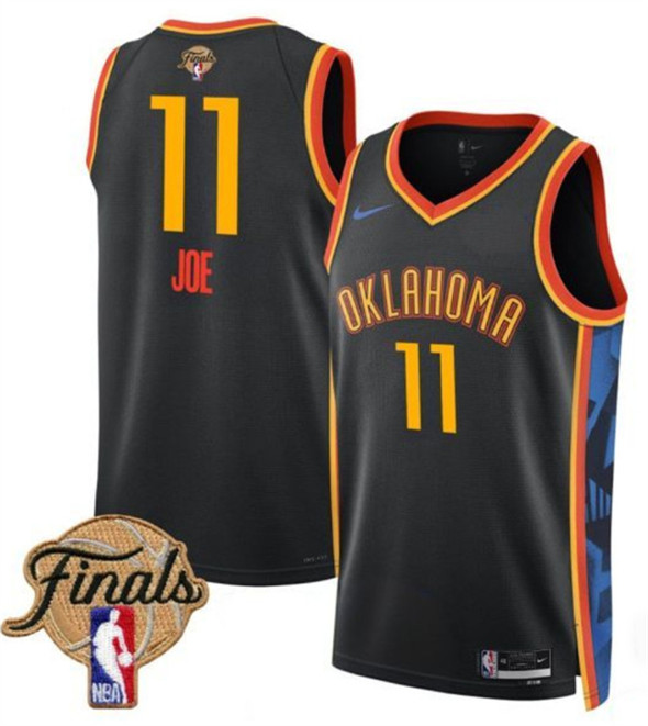 Men's Oklahoma City Thunder 11 Isaiah Joe Black 2024 25 City Edition Stitched Basketball Jersey