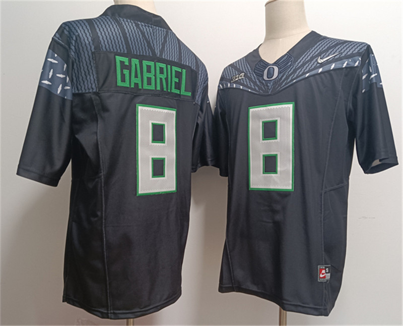 Men's Oregon Ducks 8 Dillon Gabriel Black 2024 F.U.S.E. Stitched Jersey