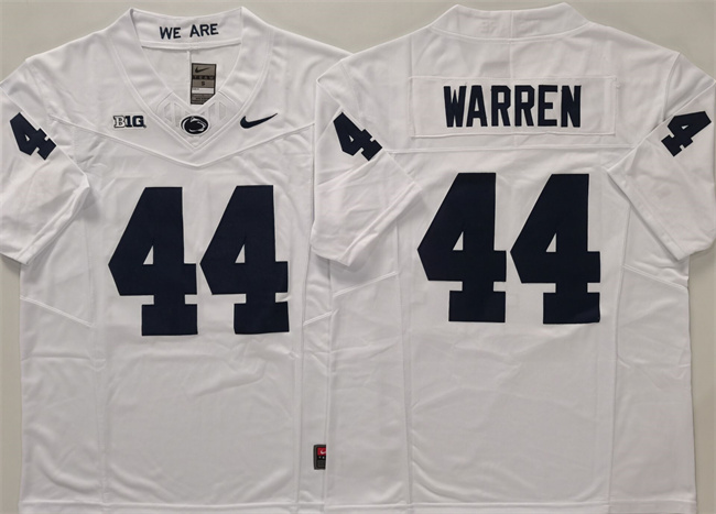 Men's Penn State Nittany Lions 44 Davis Warren White 2024 F.U.S.E. Stitched Jersey