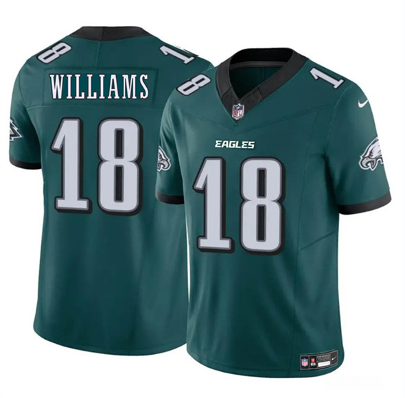 Men's Philadelphia Eagles 18 Avery Williams Green 2024 New F.U.S.E. Vapor Untouchable Limited Football Stitched Jersey