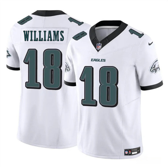 Men's Philadelphia Eagles 18 Avery Williams White 2024 New F.U.S.E. Vapor Untouchable Limited Football Stitched Jersey