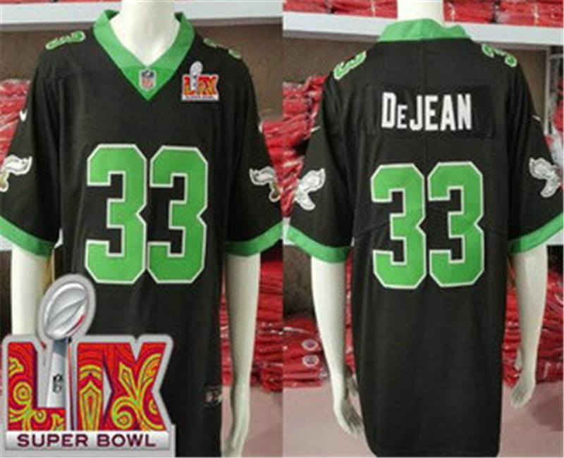 Men's Philadelphia Eagles 33 Cooper DeJean Limited Black Alternate Super Bowl LIX Vapor Jersey