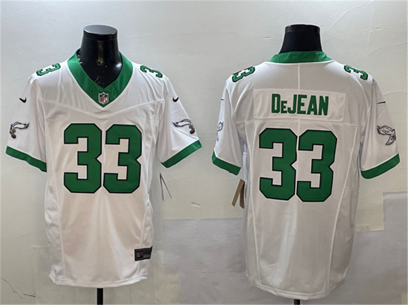 Men's Philadelphia Eagles 33 Cooper DeJean White F.U.S.E Vapor Untouchable Limited Stitched Football Jersey