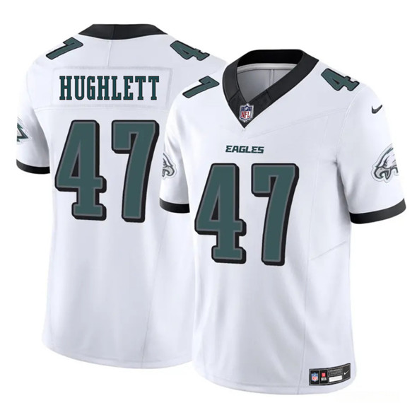 Men's Philadelphia Eagles 47 Charley Hughlett White 2025 New F.U.S.E. Vapor Untouchable Limited Football Stitched Jersey