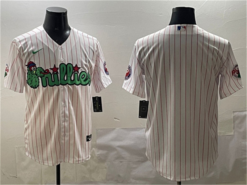 Men's Philadelphia Phillies Blank White Phanatic Cool Base Stitched Jersey