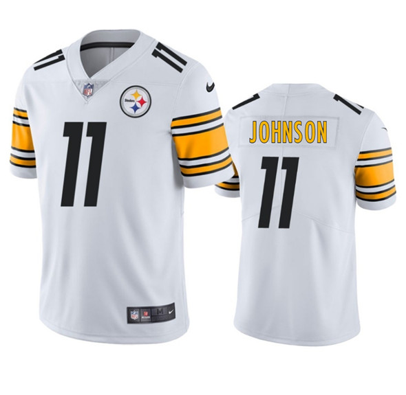 Men's Pittsburgh Steelers 11 Brandon Johnson White 2025 Vapor Untouchable Football Stitched Jersey