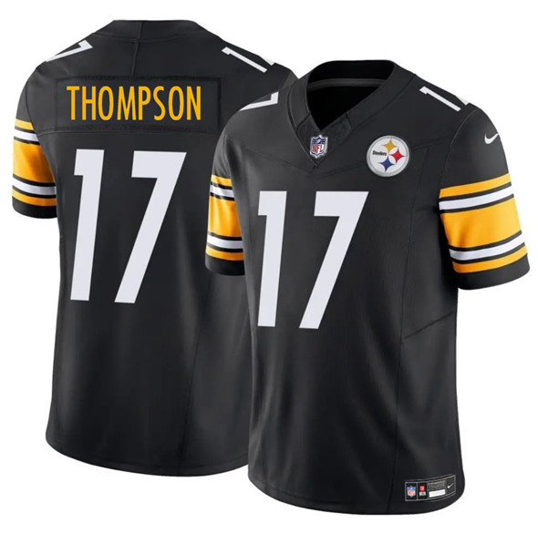 Men's Pittsburgh Steelers 17 Skylar Thompson Black 2025 F.U.S.E. Vapor Untouchable Limited Football Stitched Jersey