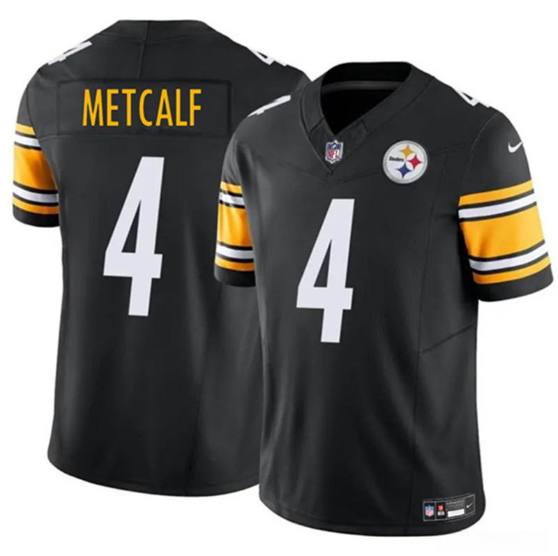 Men's Pittsburgh Steelers 4 DK Metcalf Black 2024 F.U.S.E. Vapor Untouchable Limited Football Stitched Jersey