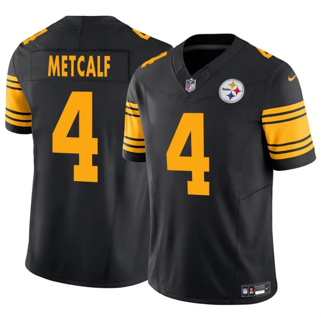 Men's Pittsburgh Steelers 4 DK Metcalf Black 2025 F.U.S.E. Color Rush Vapor Untouchable Limited Football Stitched Jersey