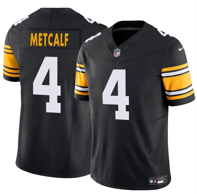 Men's Pittsburgh Steelers 4 DK Metcalf Black 2025 F.U.S.E. Vapor Untouchable Limited Football Stitched Jersey