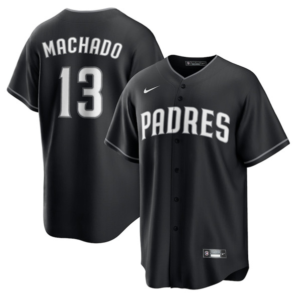 Men's San Diego Padres 13 Manny Machado Black Lights Out Limited Stitched Baseball Jersey