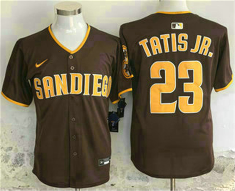 Men's San Diego Padres 23 Fernando Tatis Jr Brown Limited Stitched Jersey