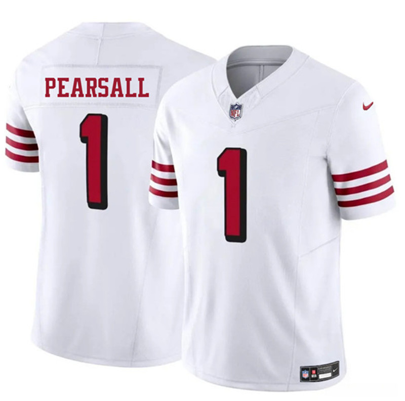 Men's San Francisco 49ers 1 Ricky Pearsall New White 2025 F.U.S.E. Vapor Untouchable Limited Football Stitched Jersey