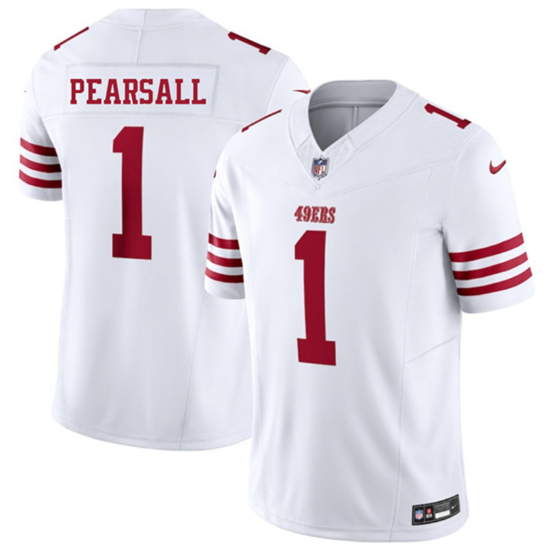Men's San Francisco 49ers 1 Ricky Pearsall White 2025 F.U.S.E. Vapor Untouchable Limited Football Stitched Jersey