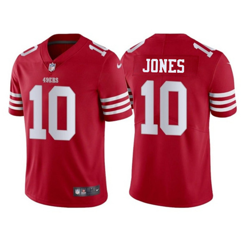 Men's San Francisco 49ers 10 Mac Jones Red 2025 Vapor Untouchable Limited Football Stitched Jersey