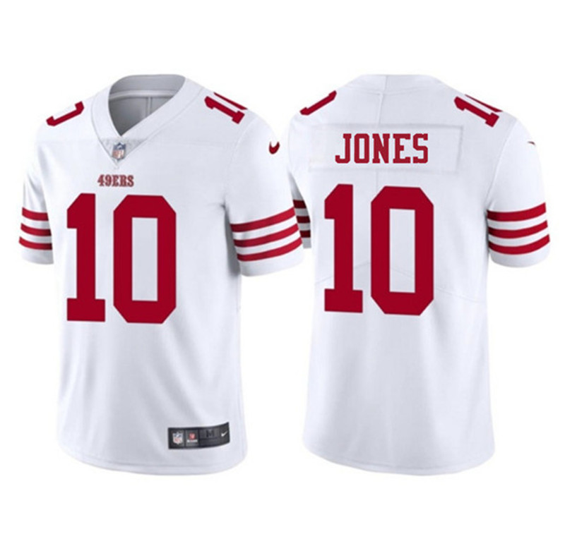 Men's San Francisco 49ers 10 Mac Jones White 2025 Vapor Untouchable Limited Football Stitched Jersey
