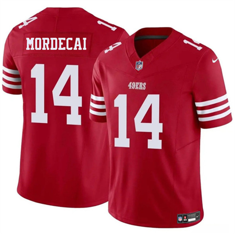 Men's San Francisco 49ers 14 Tanner Mordecai Red 2025 F.U.S.E. Vapor Untouchable Limited Football Stitched Jersey