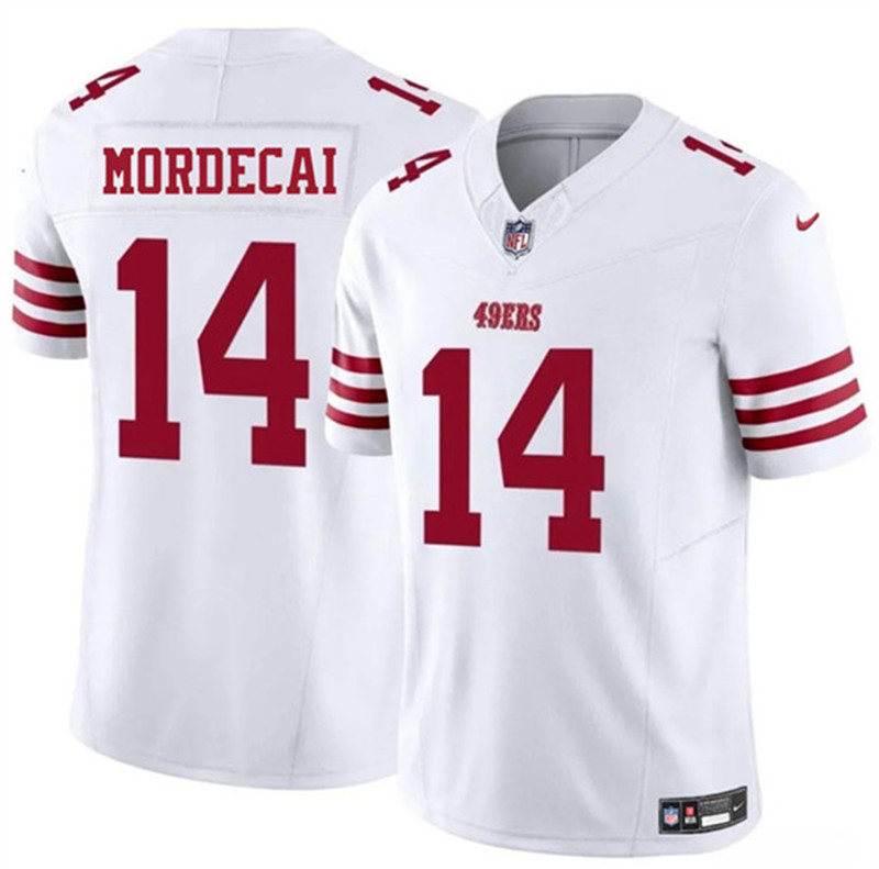 Men's San Francisco 49ers 14 Tanner Mordecai White 2025 F.U.S.E. Vapor Untouchable Limited Football Stitched Jersey