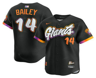 Men's San Francisco Giants 14 Patrick Bailey Black 2025 City Connect Limited Stitched Jersey