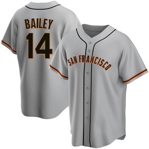 Men's San Francisco Giants 14 Patrick Bailey Gray Cool Base Stitched Baseball Jersey